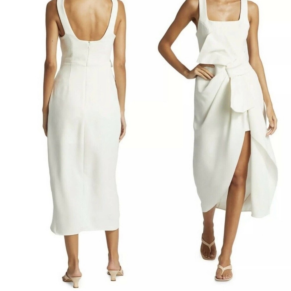 Acler Cream Midi Dress with Front Slit